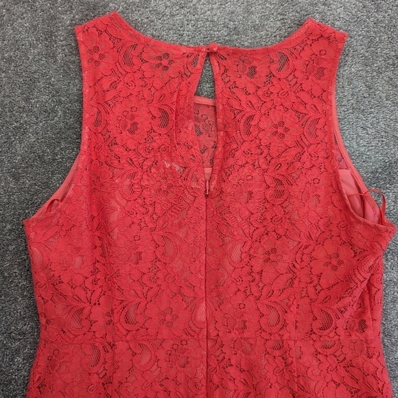 J. Crew coral floral cotton lace dress women's size 12 - Picture 9 of 13